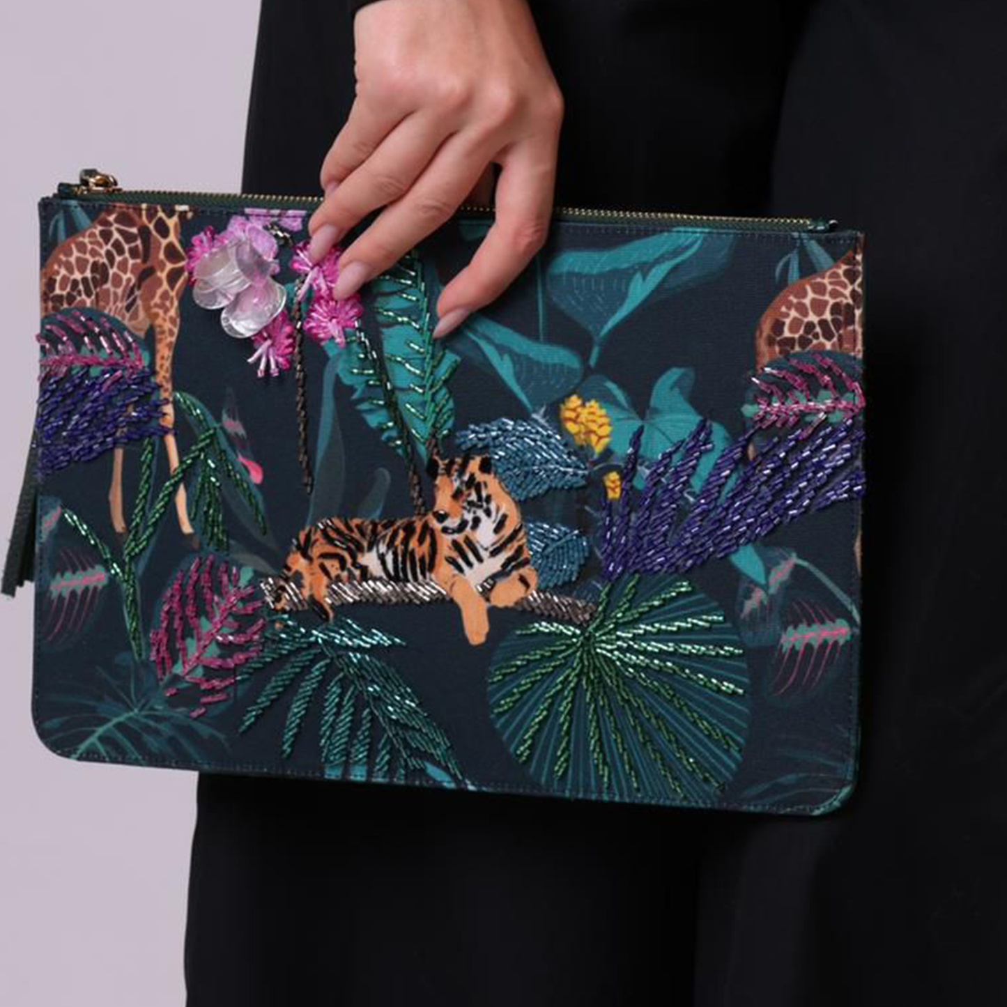 Black Bag with Tiger Design