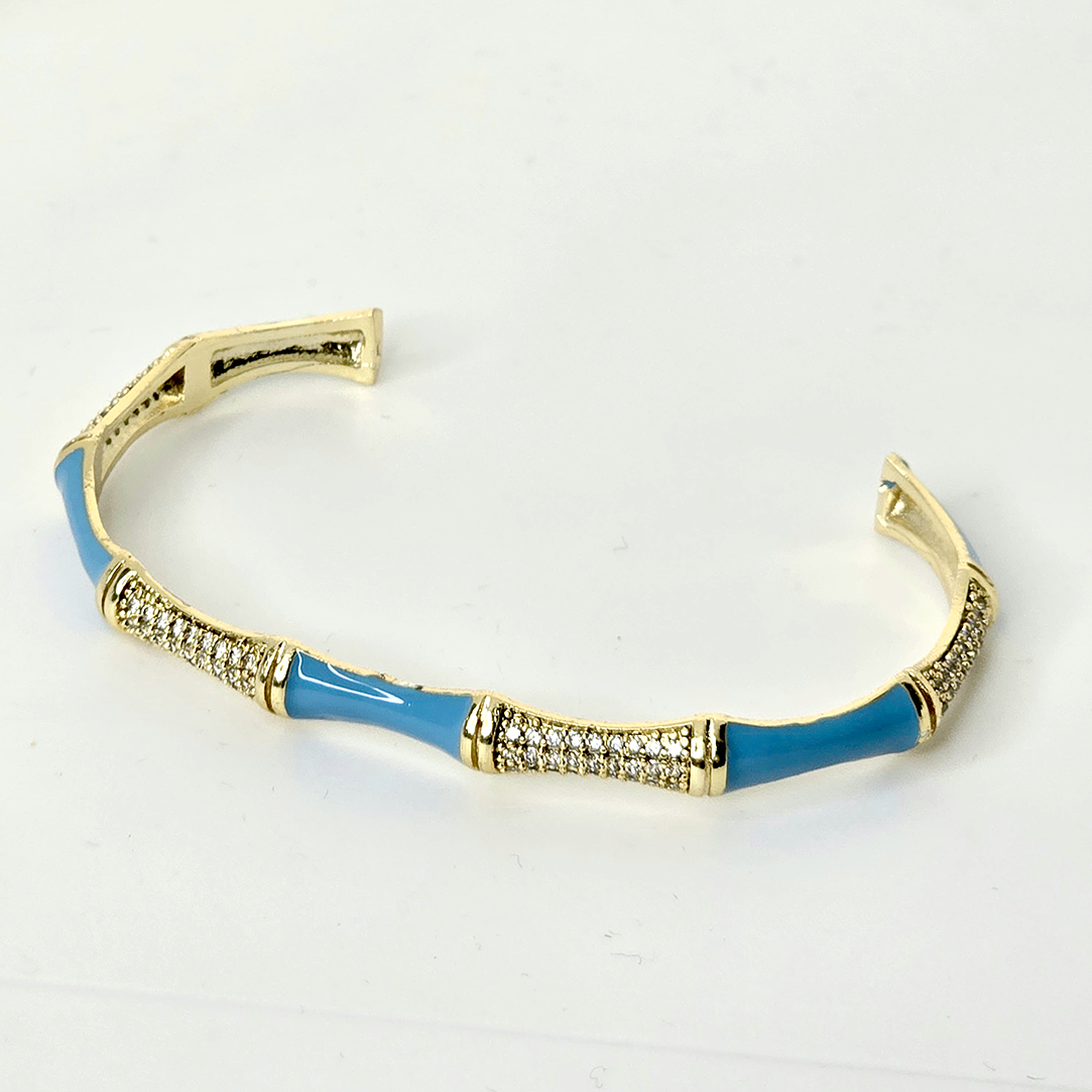 Cuff Bracelet with Blue Stones
