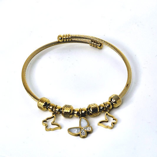 Cuff Bracelet with Butterfly Design