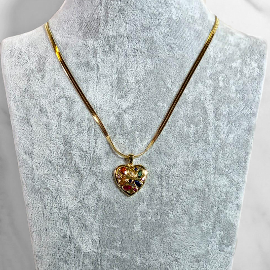 Gold Plated Necklace with Heart Design