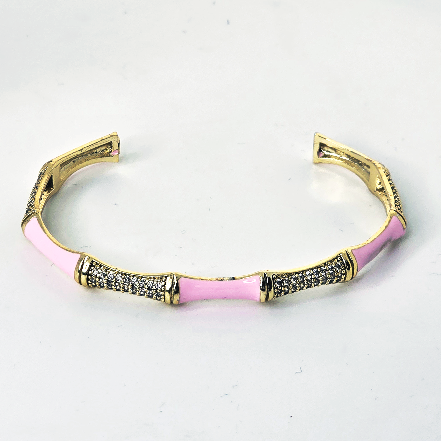 Gold Pink Cuff Bracelet