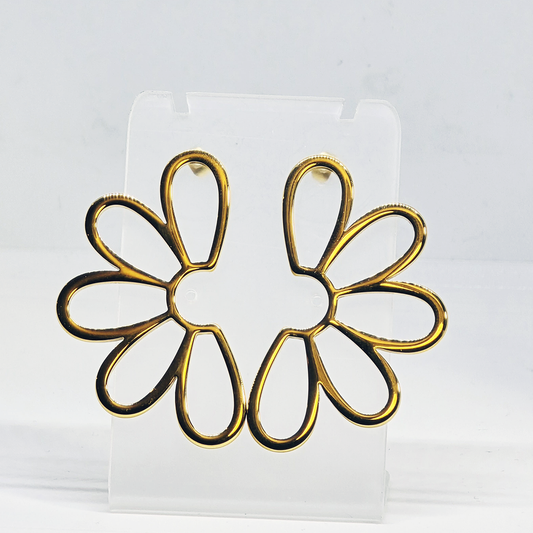 Gold plated earrings with petal design