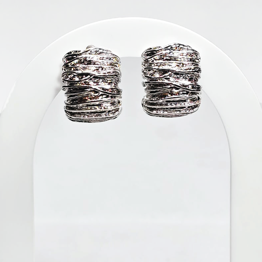 Silver Twisted Earrings